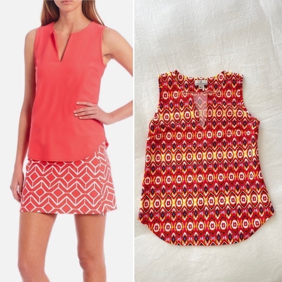 Jude Connally Ali Top in Colorful Patterned Nylon Spandex Stretch Fabric, Small - Picture 1 of 8